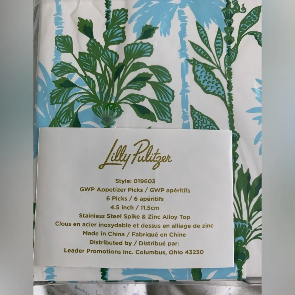 Lilly Pulitzer Gold Appetizer Picks. NWT - Picture 2 of 2